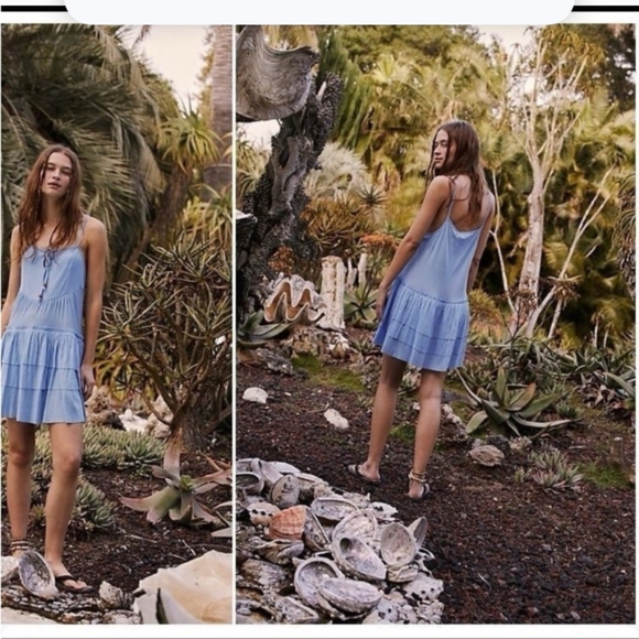 Free People blue mini dress - Picture 5 of 6